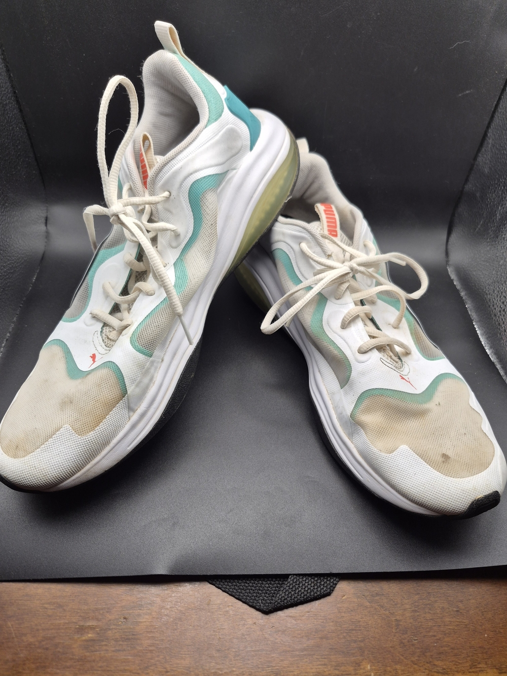 Puma LQDCELL Speed Cat White Teal Athletic Sneakers